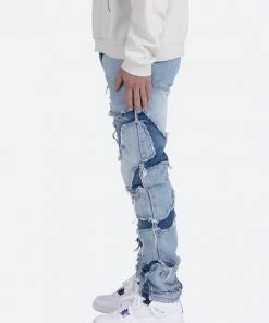 Mnml D423 Cracked Straight Denim - Blue