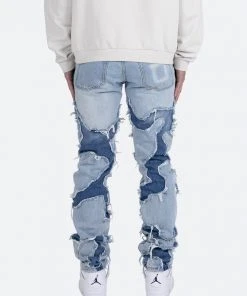 Mnml D423 Cracked Straight Denim - Blue