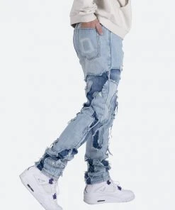 Mnml D423 Cracked Straight Denim - Blue