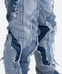 Mnml D423 Cracked Straight Denim - Blue