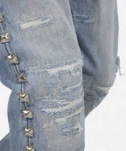 Mnml D442 Stud Straight Denim - Blue