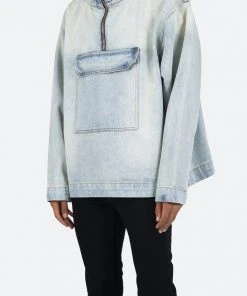 Mnml Denim Pullover Jacket - Blue Outerwear