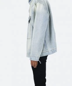 Mnml Denim Pullover Jacket - Blue Outerwear