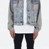 Mnml Detachable Hood Trucker Jacket - Blue