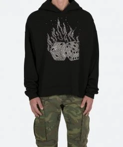 Mnml Outerwear Dice Cropped Hoodie - Black