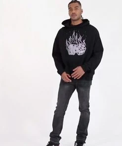 Mnml Outerwear Dice Cropped Hoodie - Black