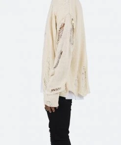 Mnml Distressed Cardigan - Off White