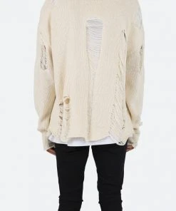 Mnml Distressed Cardigan - Off White