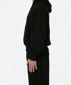 Mnml Double Layer Hoodie - Black Outerwear