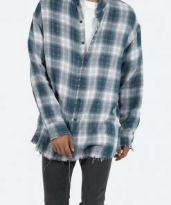 Mnml Tops Double Pattern Shirt - Navy