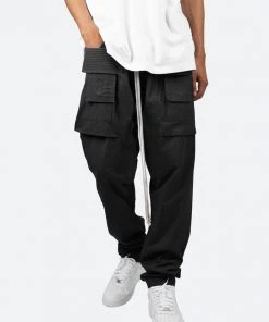 Mnml Drop Crotch Cargo Pants - Black Bottoms