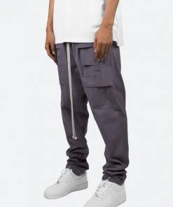 Mnml Drop Crotch Cargo Pants - Charcoal Grey Bottoms