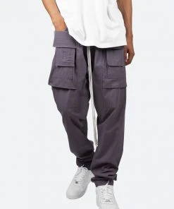 Mnml Drop Crotch Cargo Pants - Charcoal Grey Bottoms