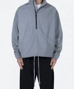 Mnml Every Day Half Zip Jacket - Silver Outerwear