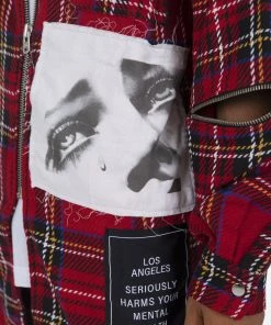 Mnml Exposed Zipper Shirt - Red/Yellow/Blue