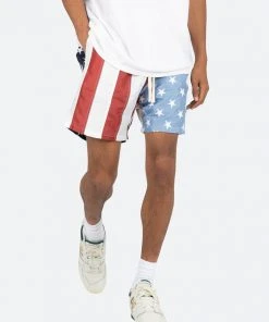 Mnml Flag Shorts - Red/White/Blue Bottoms