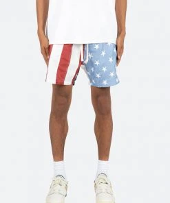 Mnml Flag Shorts - Red/White/Blue Bottoms