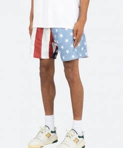Mnml Flag Shorts - Red/White/Blue Bottoms