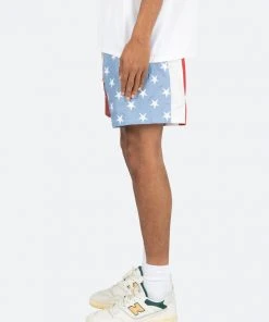 Mnml Flag Shorts - Red/White/Blue Bottoms