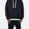 Mnml Flame Cropped Hoodie - Black