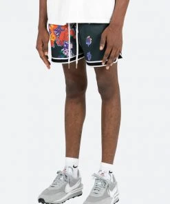 Mnml Floral Basketball Shorts - Black/White