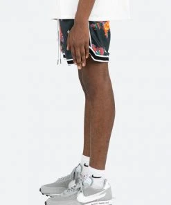 Mnml Floral Basketball Shorts - Black/White