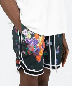 Mnml Floral Basketball Shorts - Black/White