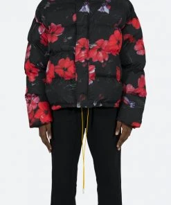 Mnml Floral Puffer Jacket - Multi