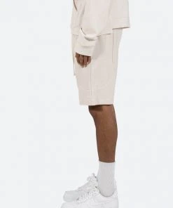 Mnml Geo Paneled Sweatshorts - Off White