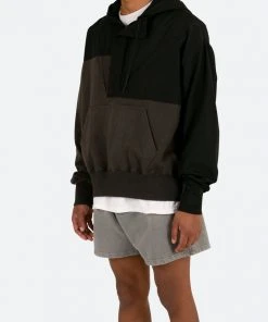 Mnml Hooded Nylon Parka Jacket - Black