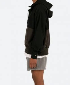 Mnml Hooded Nylon Parka Jacket - Black