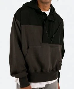 Mnml Hooded Nylon Parka Jacket - Black