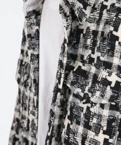 Mnml Laced Loose Woven Shirt - Black/White Tops