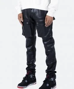 Mnml Leather Snap Cargo Pants - Black Bottoms