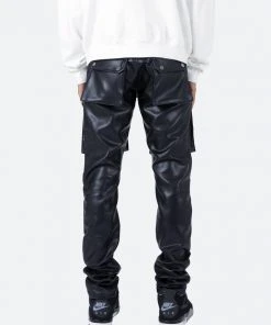 Mnml Leather Snap Cargo Pants - Black Bottoms