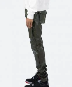 Mnml Leather Snap Cargo Pants - Olive
