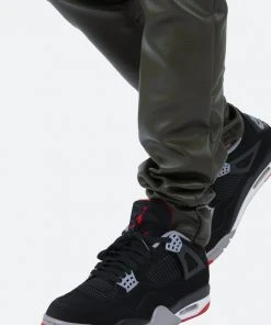 Mnml Leather Snap Cargo Pants - Olive