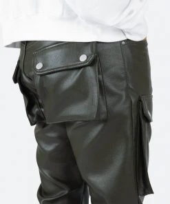 Mnml Leather Snap Cargo Pants - Olive