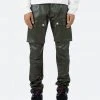 Mnml Leather Snap Cargo Pants - Olive