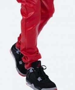 Mnml Bottoms Leather Snap Cargo Pants - Red