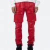 Mnml Bottoms Leather Snap Cargo Pants - Red