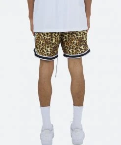 Mnml Bottoms Leopard Basketball Shorts - Orange/Black