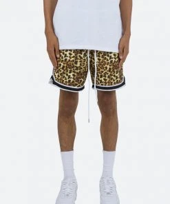 Mnml Bottoms Leopard Basketball Shorts - Orange/Black