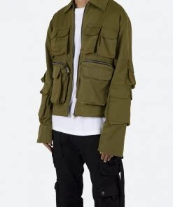 Mnml Lightweight Cargo Jacket - Olive Outerwear
