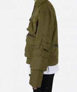 Mnml Lightweight Cargo Jacket - Olive Outerwear