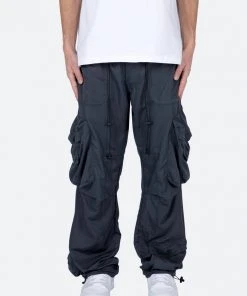 Mnml Lightweight Cinch Cargo Pants - Faded Black