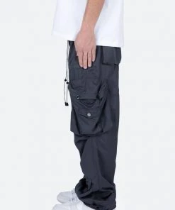 Mnml Lightweight Cinch Cargo Pants - Faded Black