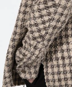 Mnml Tops Loose Woven Flannel Shirt - Brown