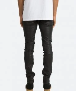 Mnml M134 Leather Pants - Black Denim