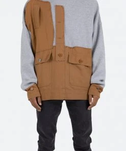 Mnml Outerwear Mash Up Hoodie - Grey